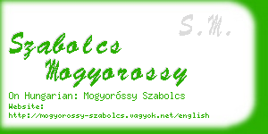 szabolcs mogyorossy business card